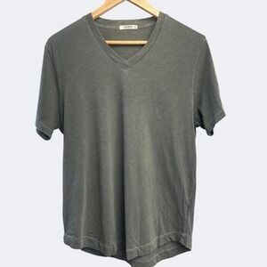 Buck Mason Shirt Mens M Green V Neck Slub Cotton Tee Made In USA M11002.102 NWOT